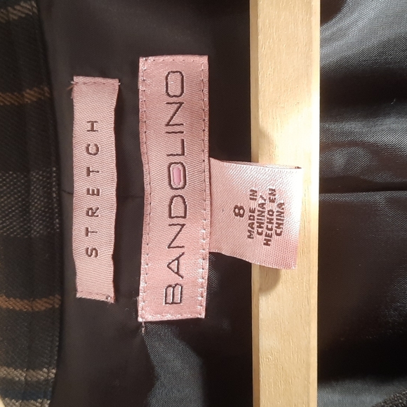 Bandolino stretch brown and tan plaid blazer Sz 8 - Picture 6 of 9